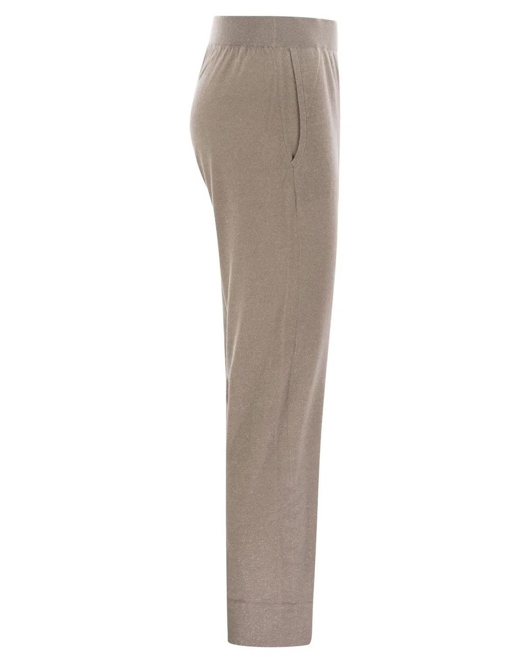 Brunello Cucinelli Gray Sparkling Lightweight Cashmere And Silk Trousers