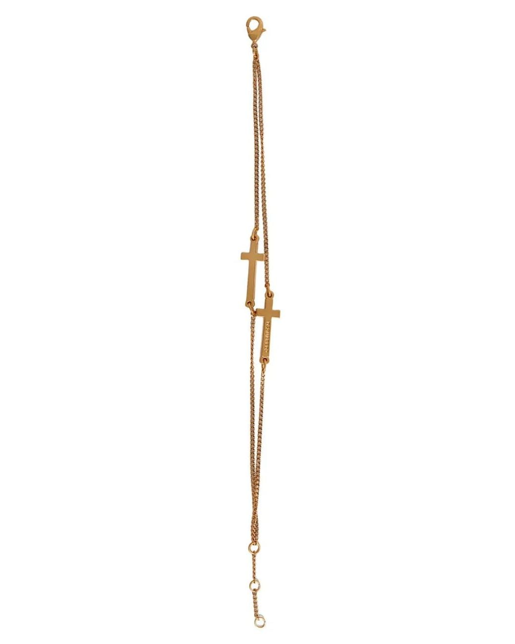 DSquared² Metallic Dsquared "Jesus" Bracelet With Cross Pendant for men