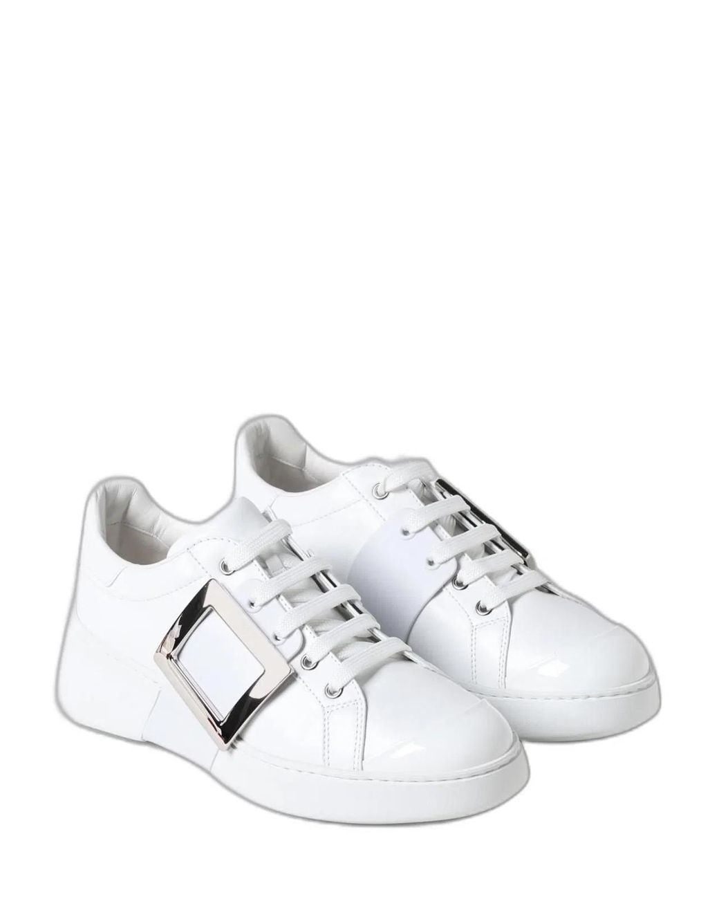 Roger Vivier White Leather Viv' Skate Sneakers