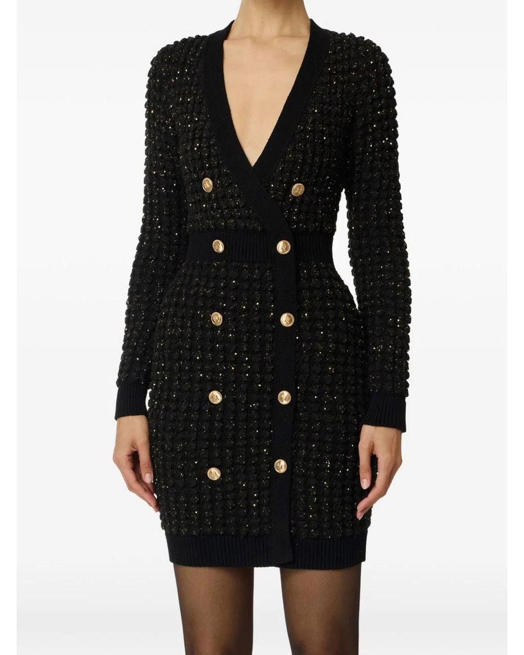 Elisabetta Franchi Black Ribbed Trim Dress