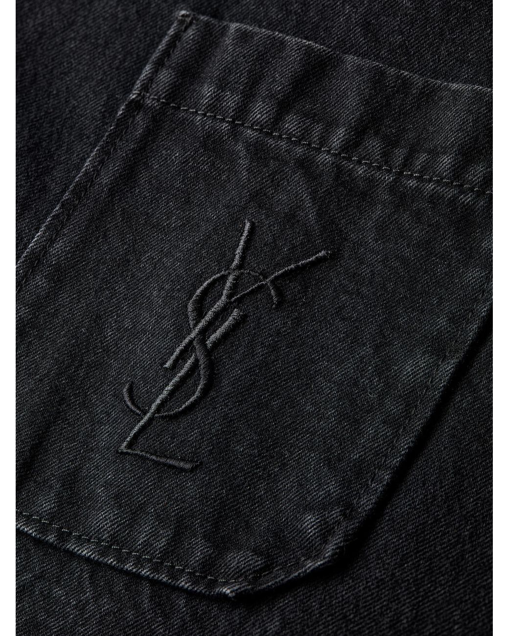 Saint Laurent Black Cassandre Overshirt for men