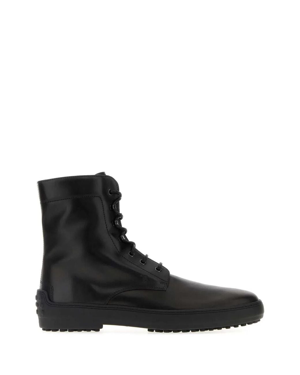 Tod's Black Leather Ankle Boots for men