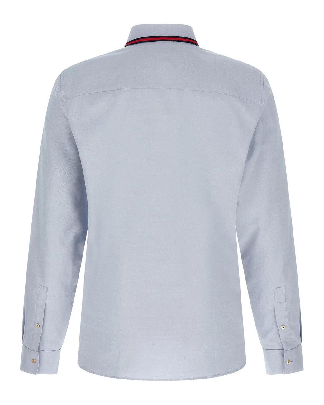 Gucci Blue 'Web' Collar Shirt for men