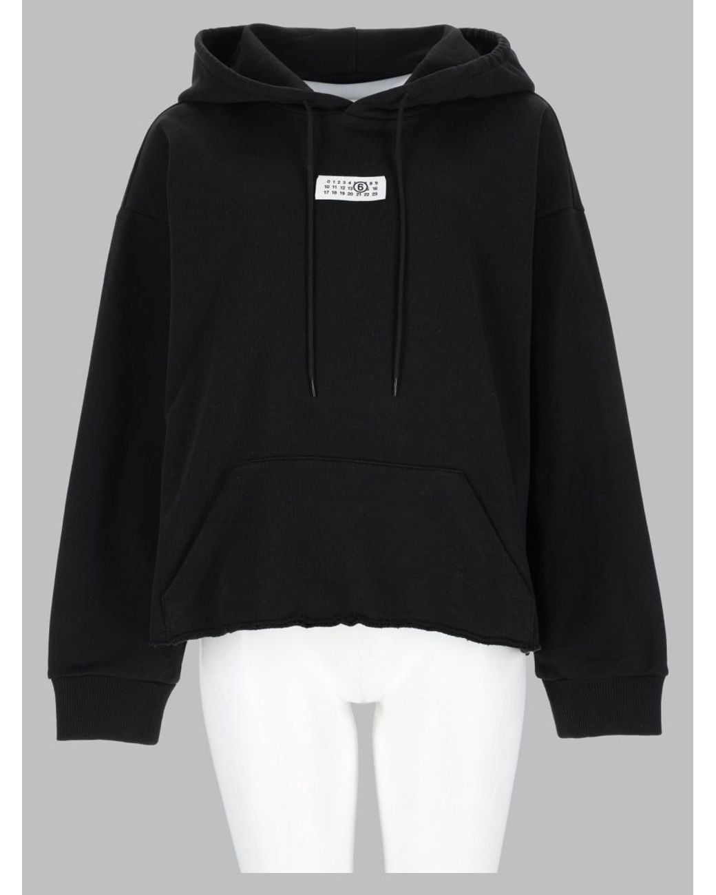 MM6 by Maison Margiela Black Felpa Con Patch Logo