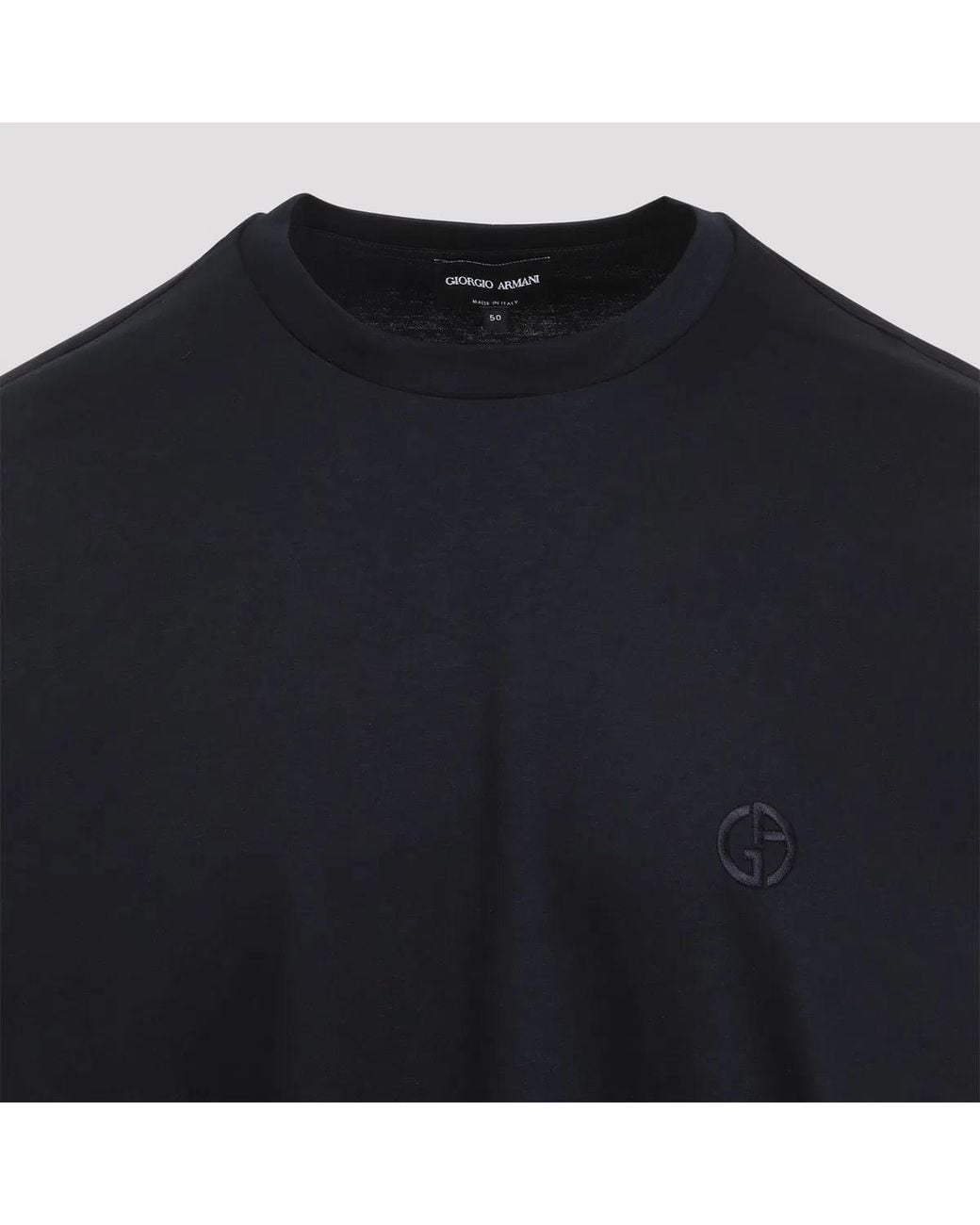 Giorgio Armani Black Cotton T-Shirt for men
