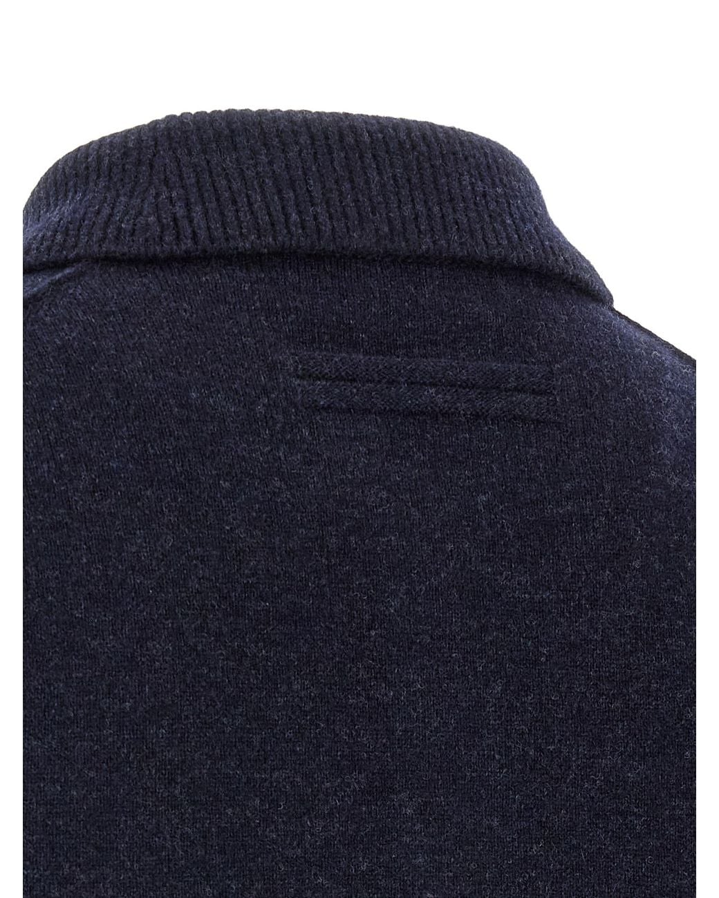 Zegna Blue Wool And Cashmere Polo Shirt for men