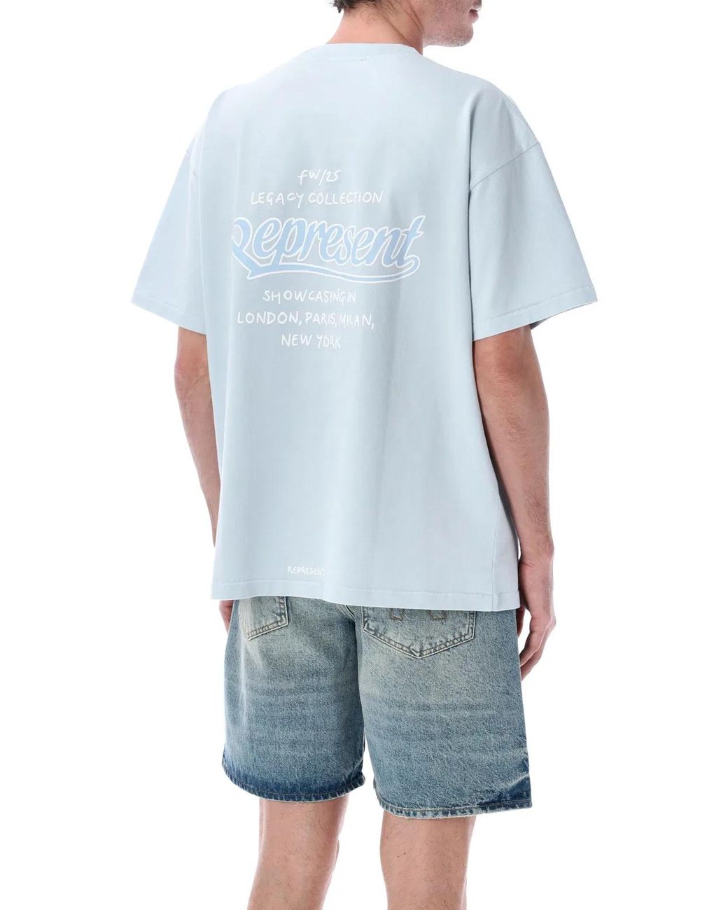 Represent Blue Showcasing Cotton T-Shirt for men