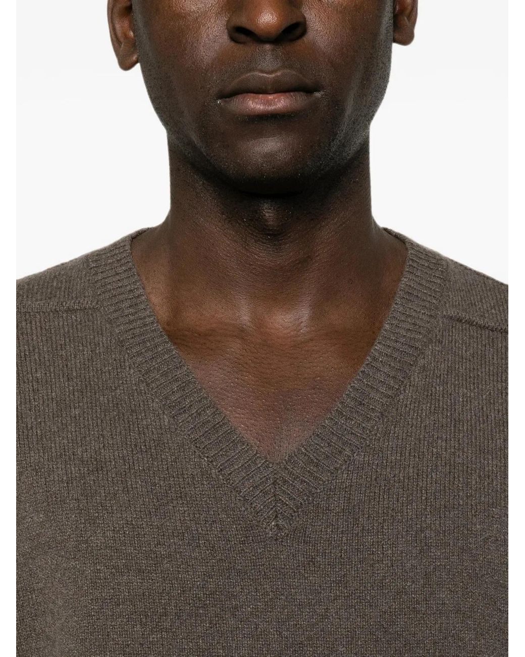 Rick Owens Brown Tommy V Neck for men