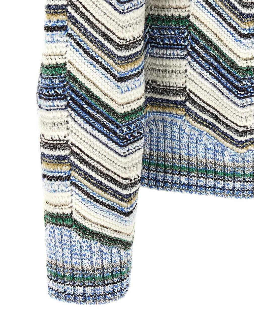 Missoni Blue Geometric Zig Zag Sweater for men