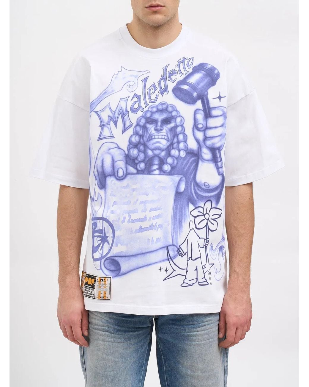 PDF White T-Shirt The Boy Giudice Maledetto for men