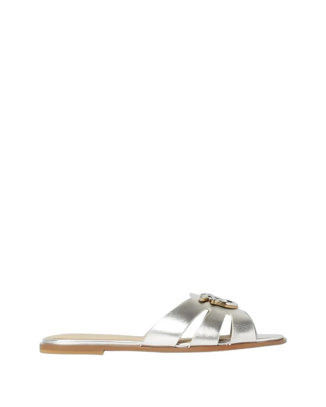 Pinko White Leather Flat Shoes