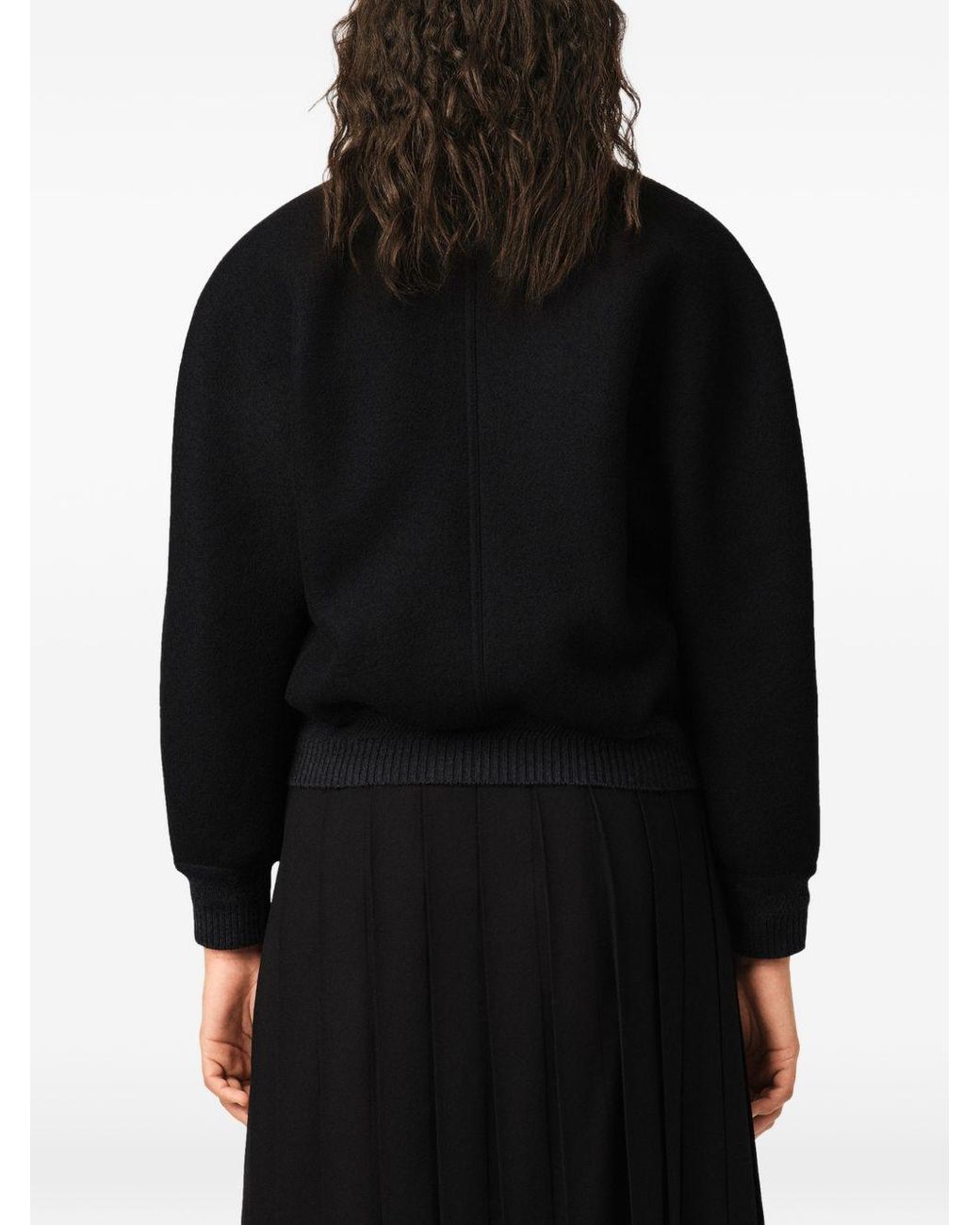 AMI Black Wool Bomber Jacket