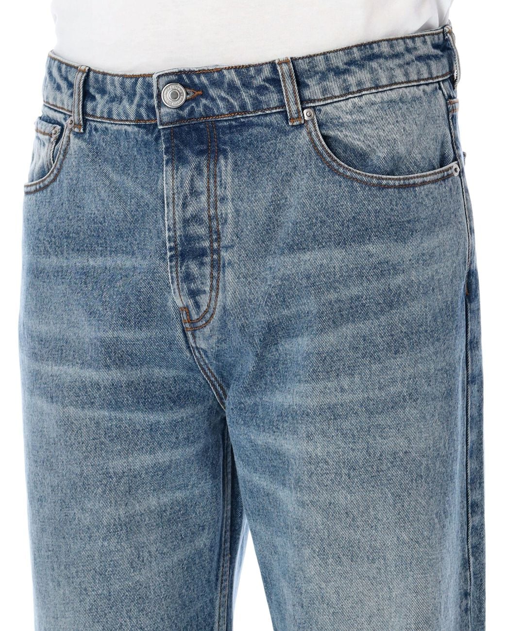 AMI Blue Large Fit Jeans for men