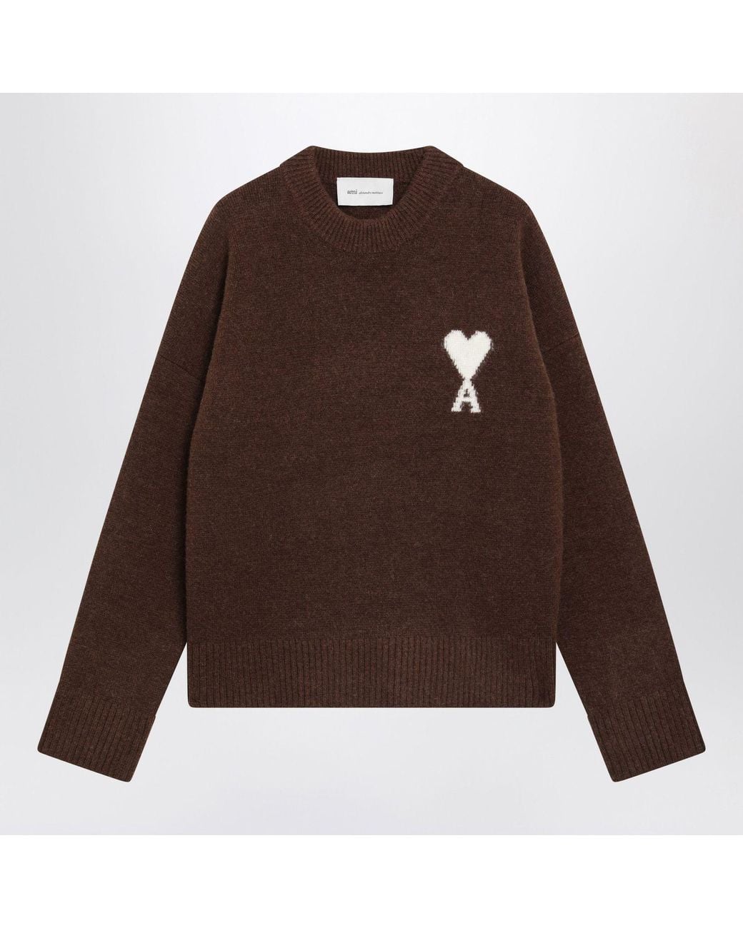 AMI Brown Ami De Coeur Sweater for men