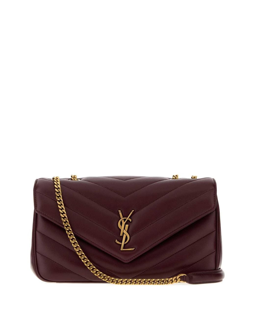 Saint Laurent Purple Medium Loulou Leather Shoulder Handbag