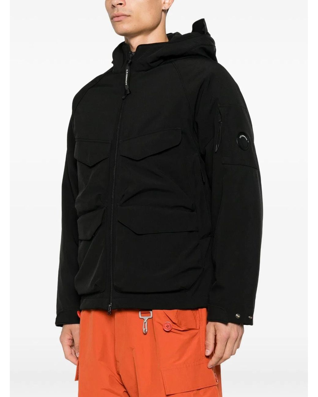 C P Company Black C.P.Company Shell Padded Hooded Lens Jacket for men