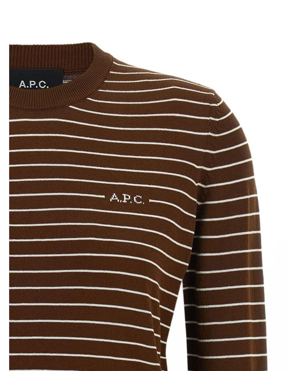 A.P.C. Brown Ecru Cotton Sweater