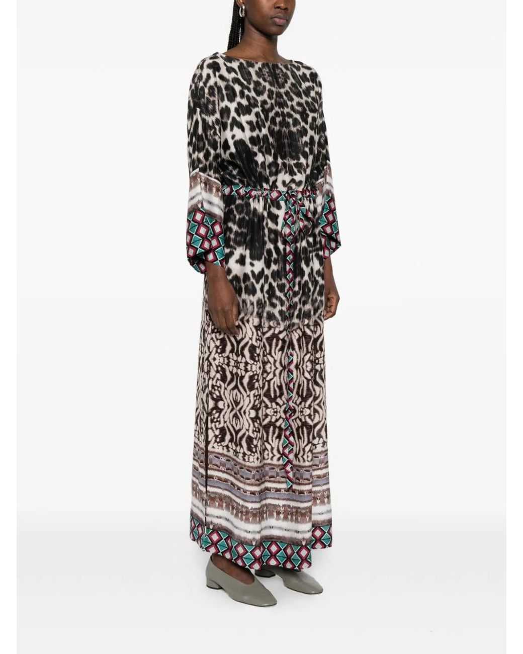 Pierre Louis Mascia White Printed Silk Dress