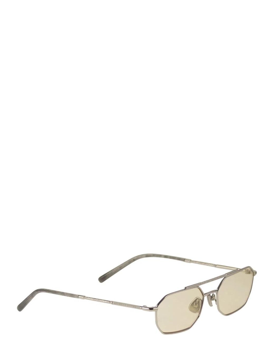 Brunello Cucinelli White Titanium Sunglasses With Polyamide Lenses
