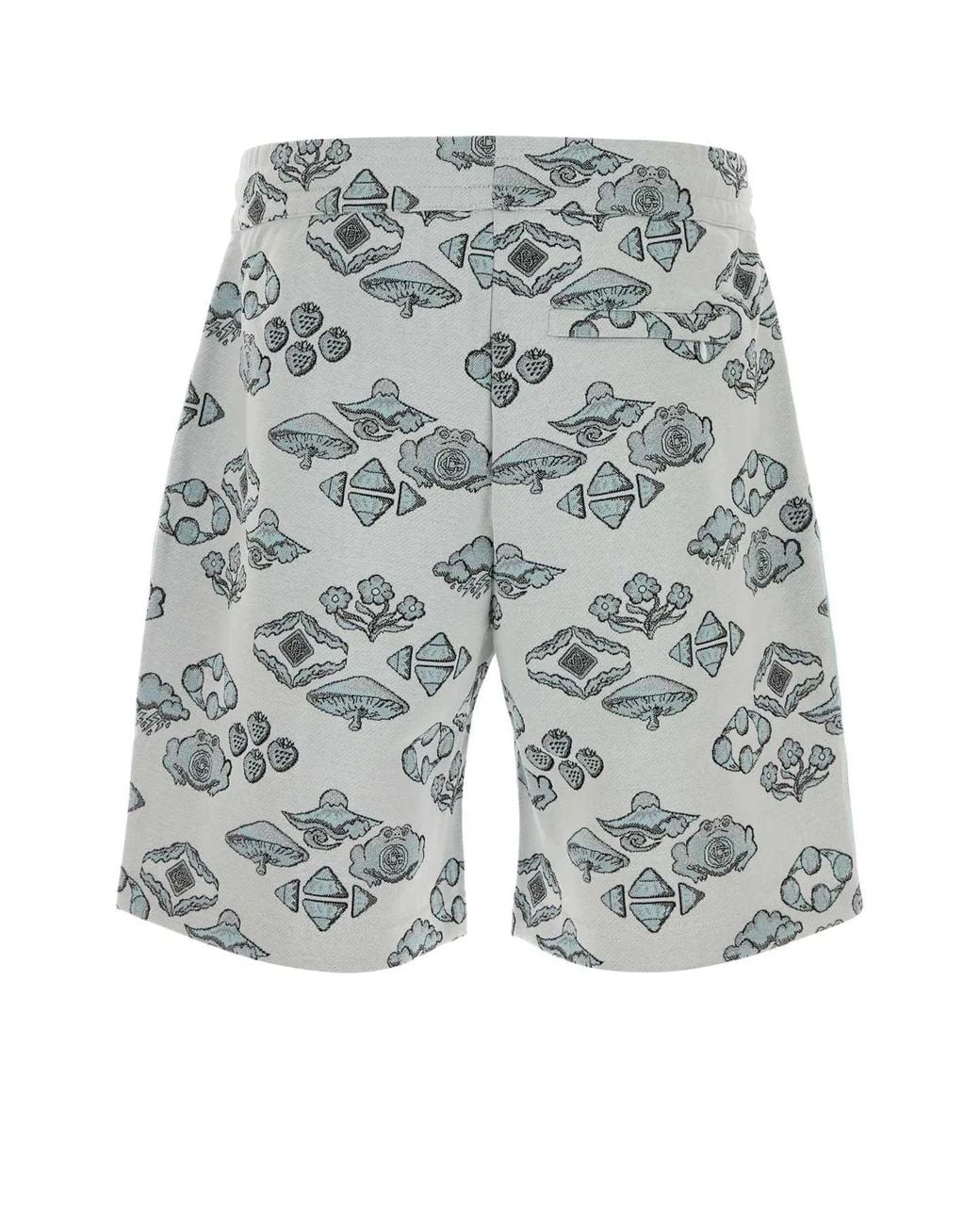 Casablanca Blue Embroidered Stretch Jacquard Bermuda Shorts for men