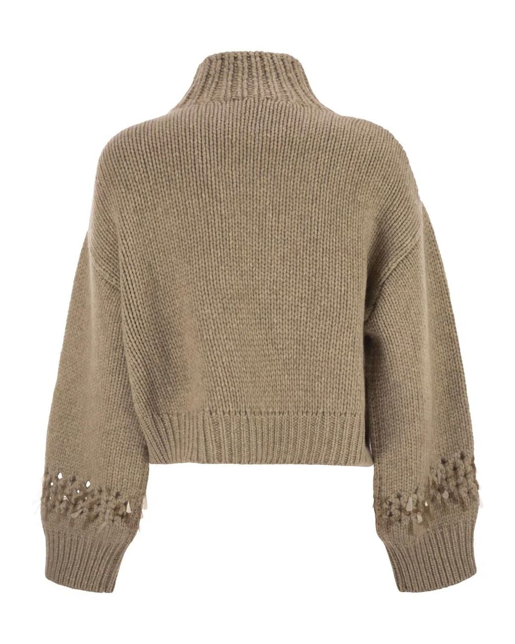 Brunello Cucinelli Natural Cashmere Turtleneck Jumper