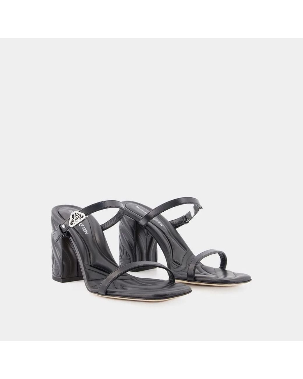 McQueen White Seal Heeled Sandals
