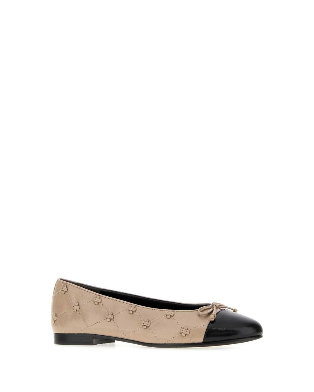 Tory Burch White Dove Leather Bunny Mini Ballerinas