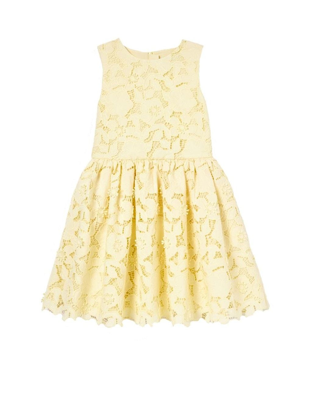 Self-Portrait Yellow Sleeveless Lace Dress