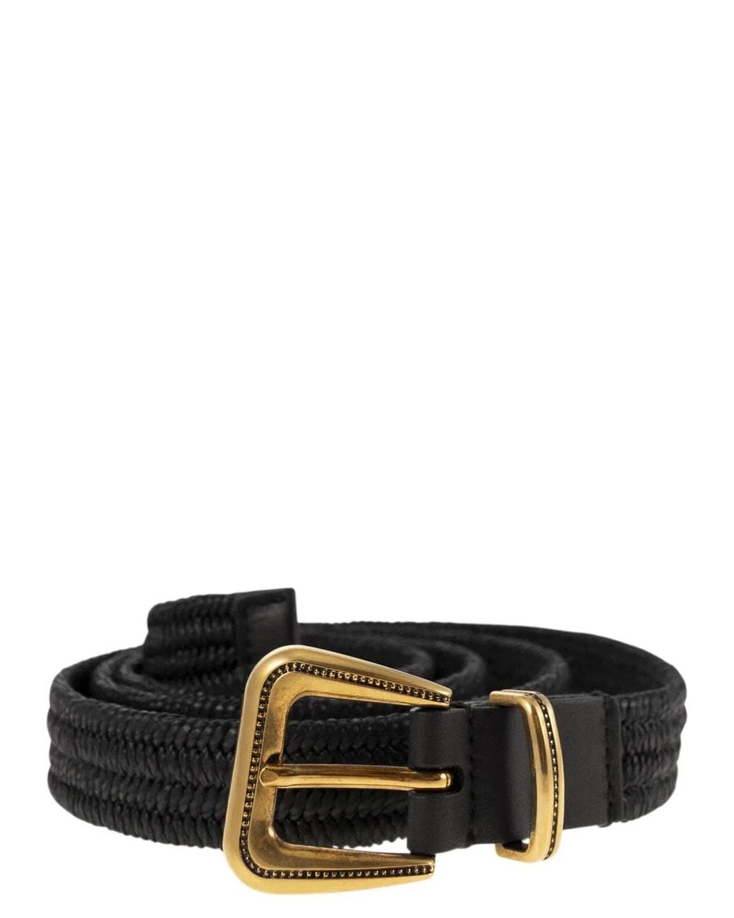 Brunello Cucinelli White Rustic Woven Linen Belt