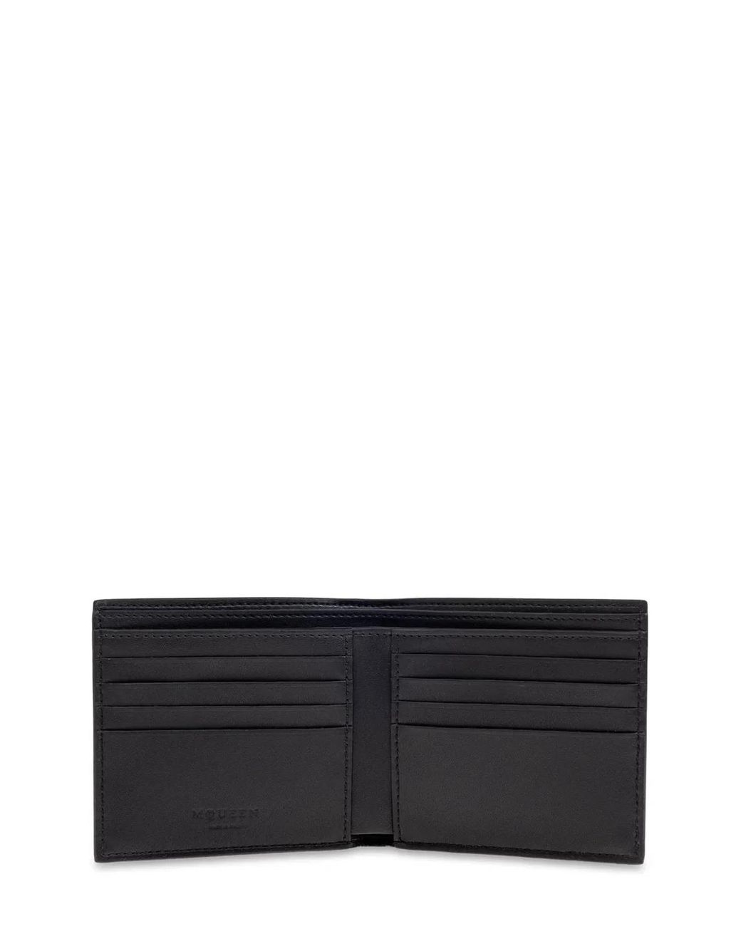 McQueen White Mcqueen Bi Fold Cc Card Holder for men