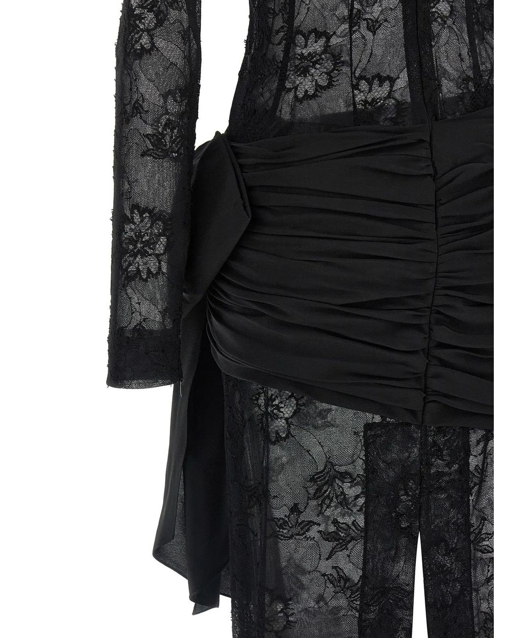 Alessandra Rich Black Lace Bustier Dress