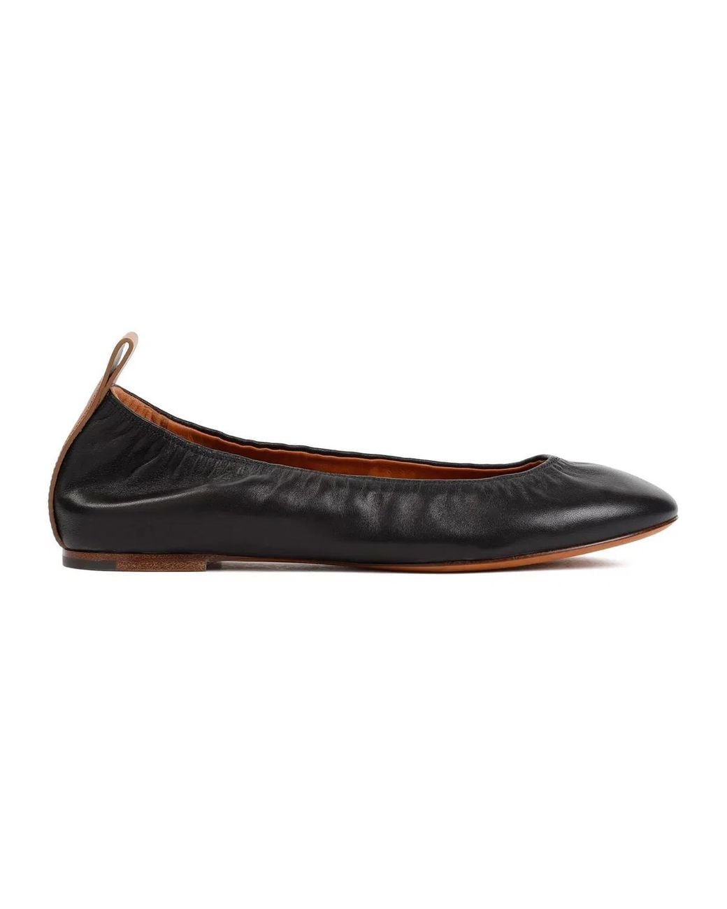 Lanvin Black Sleek And Sophisticated Leather Ballerina Flat For