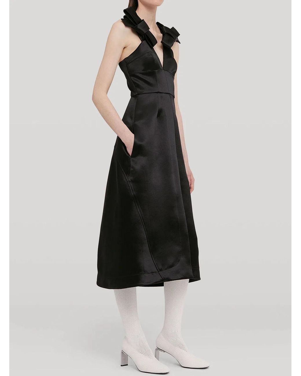 Jil Sander Black Satin Dress