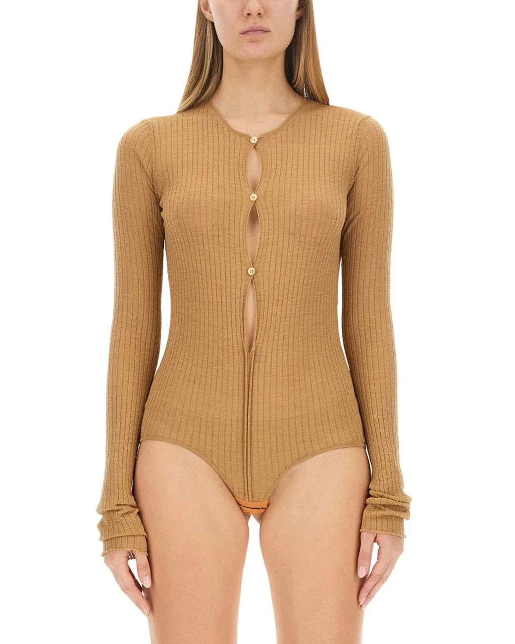 Sportmax Natural Slim Fit Jersey & Knitwear Top