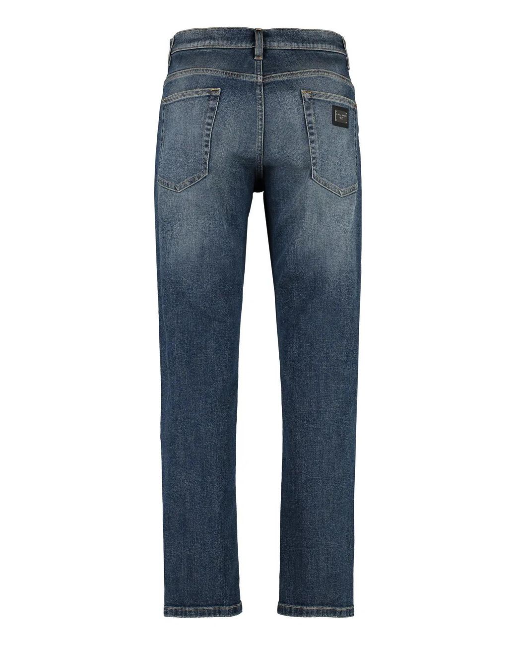 Dolce & Gabbana Blue Loose-Fit Contrast Stitching Custom Jeans For for men