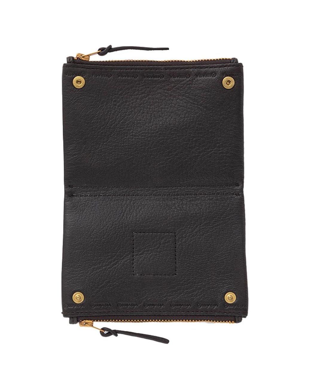 Visvim Black Portafoglio Pieghevole Con Zip for men