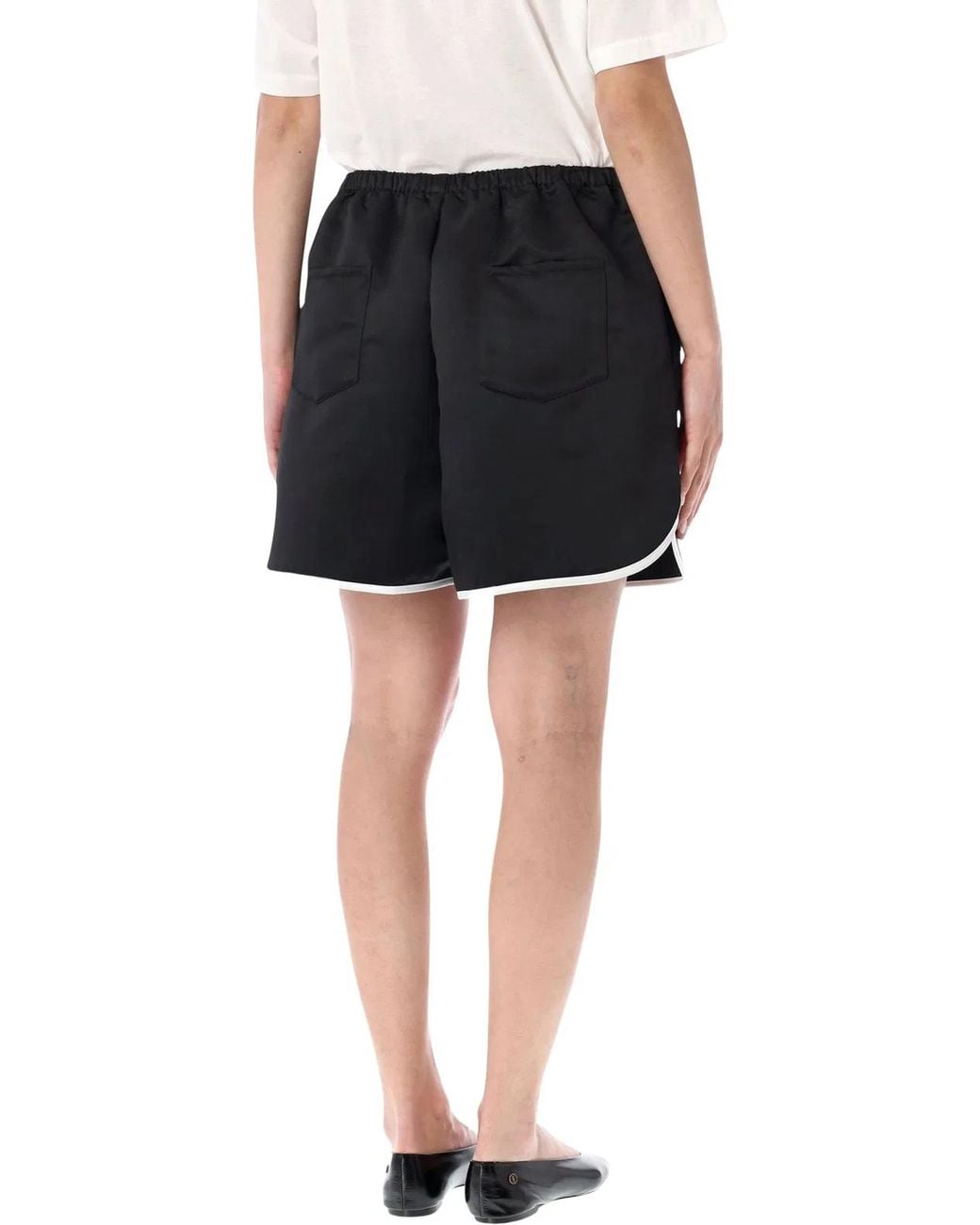 Frankie Shop Black Adia Satin Boxer Shorts