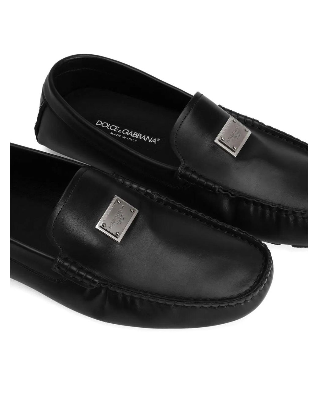 Dolce & Gabbana Black Dolce & Gabbana Dg Driver Calfskin Loafer for men