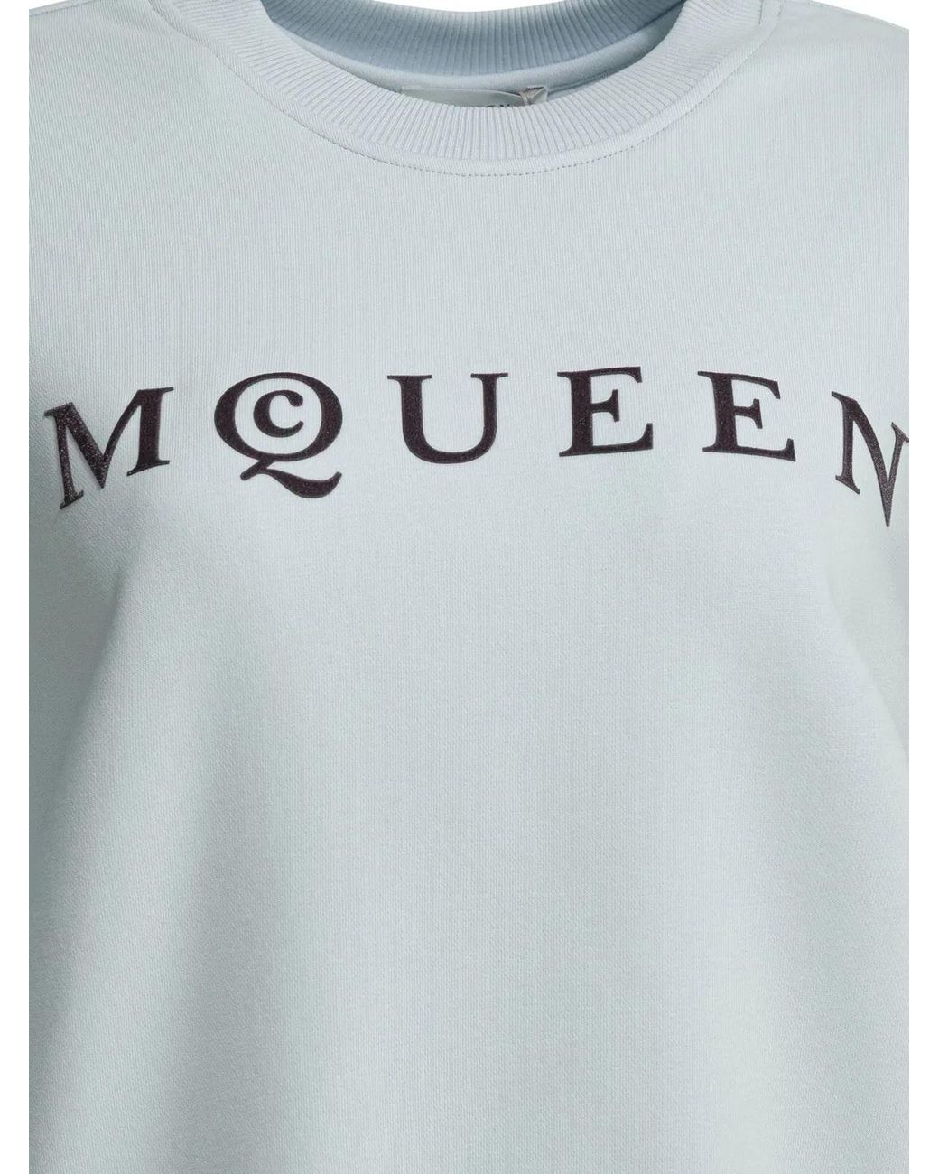 McQueen Blue Cotton Sweatshirt