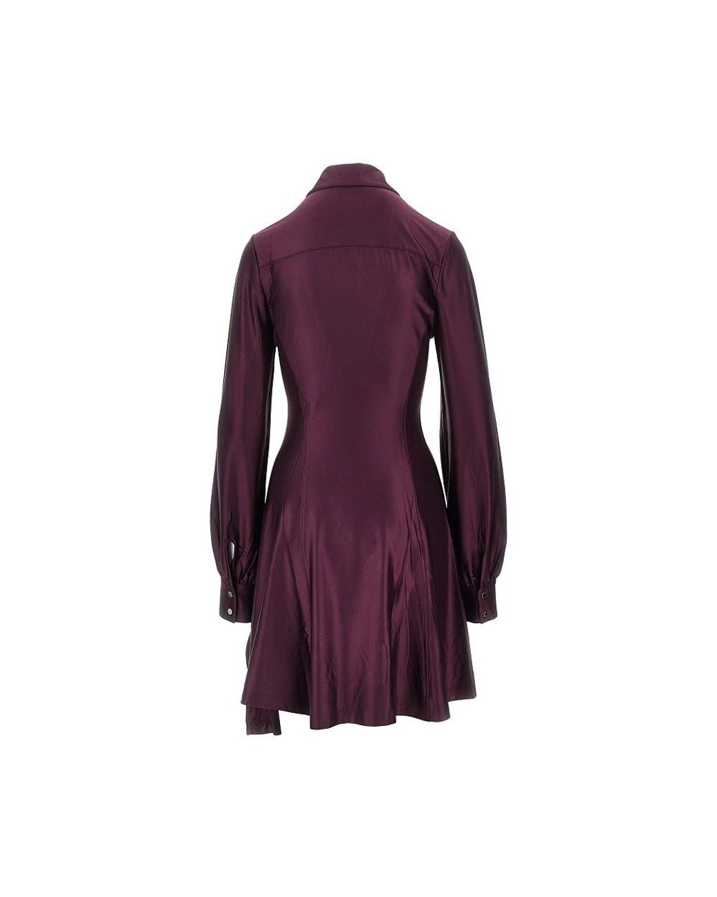Rabanne Purple Draped Jersey Mini Dress