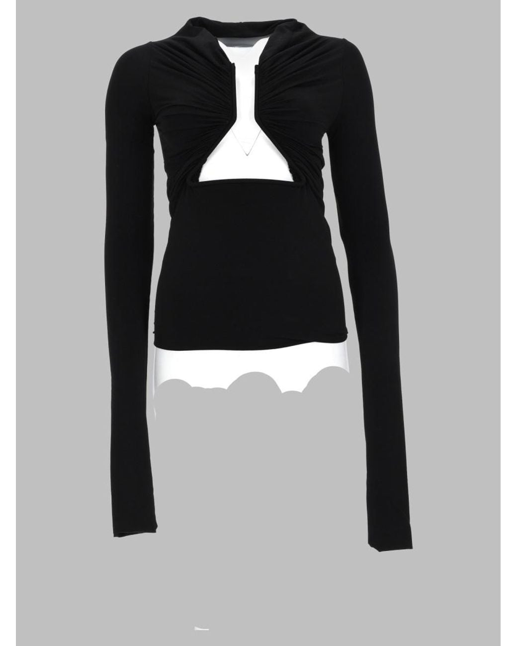 Rick Owens Black Stretch Nylon T-Shirt