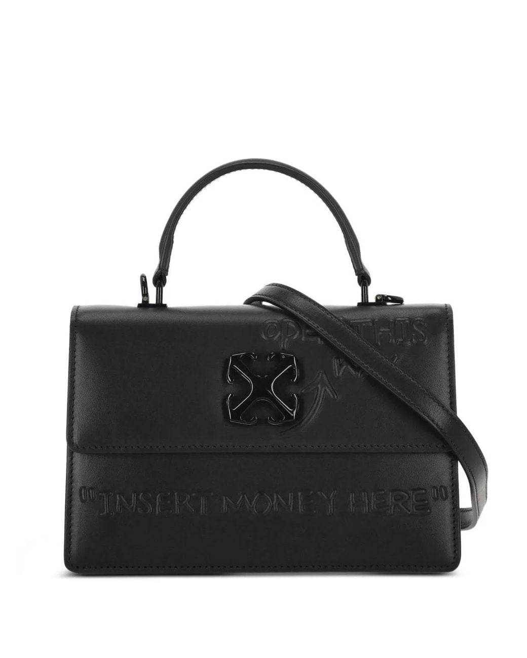 Off-White c/o Virgil Abloh Black Jitney 1.4 Mini Top Handle Bag