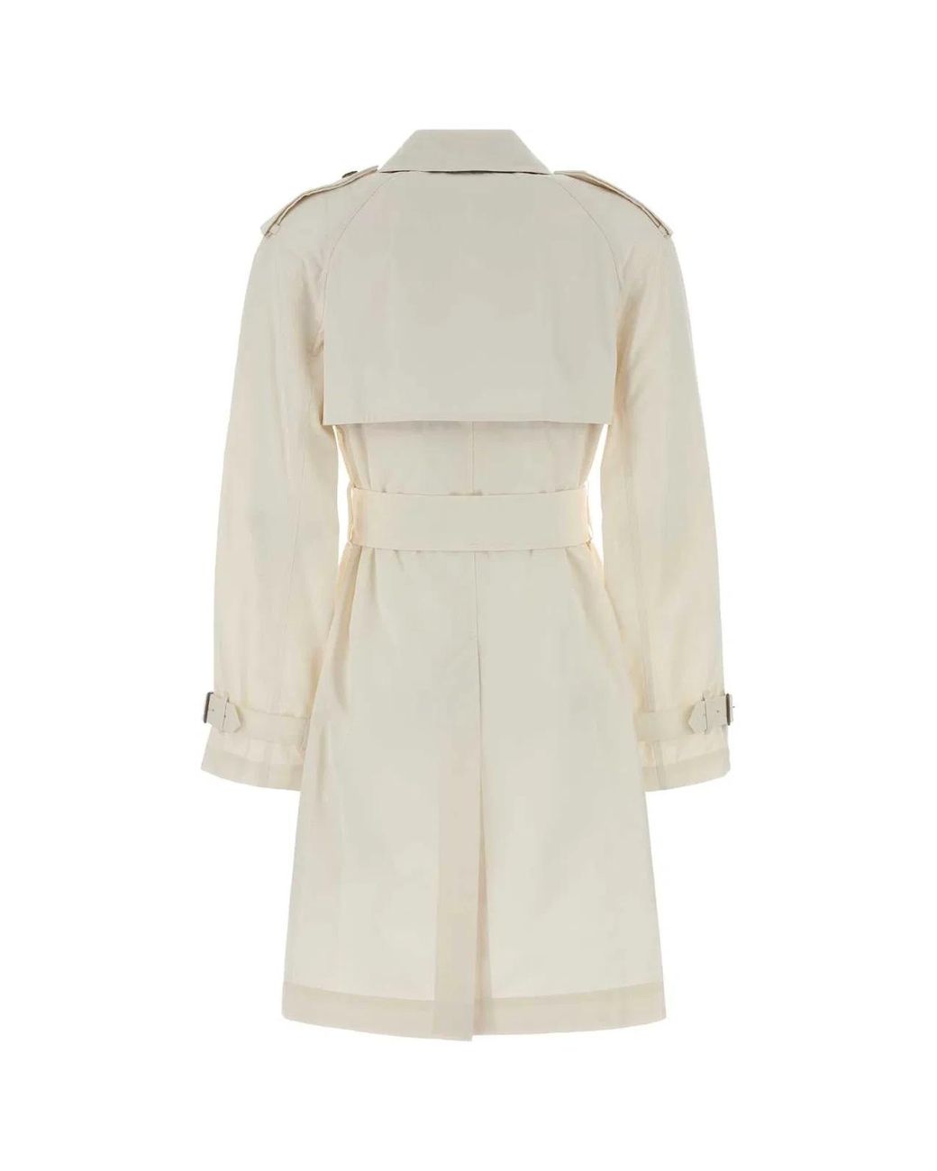 Burberry White Collared Trench Coat