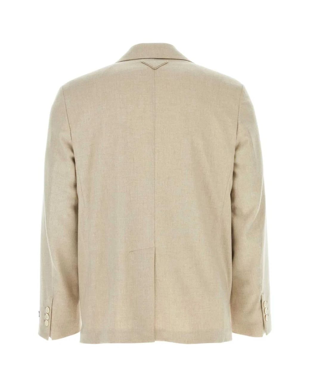 Prada Natural Melange Sand Cashmere Blazer for men