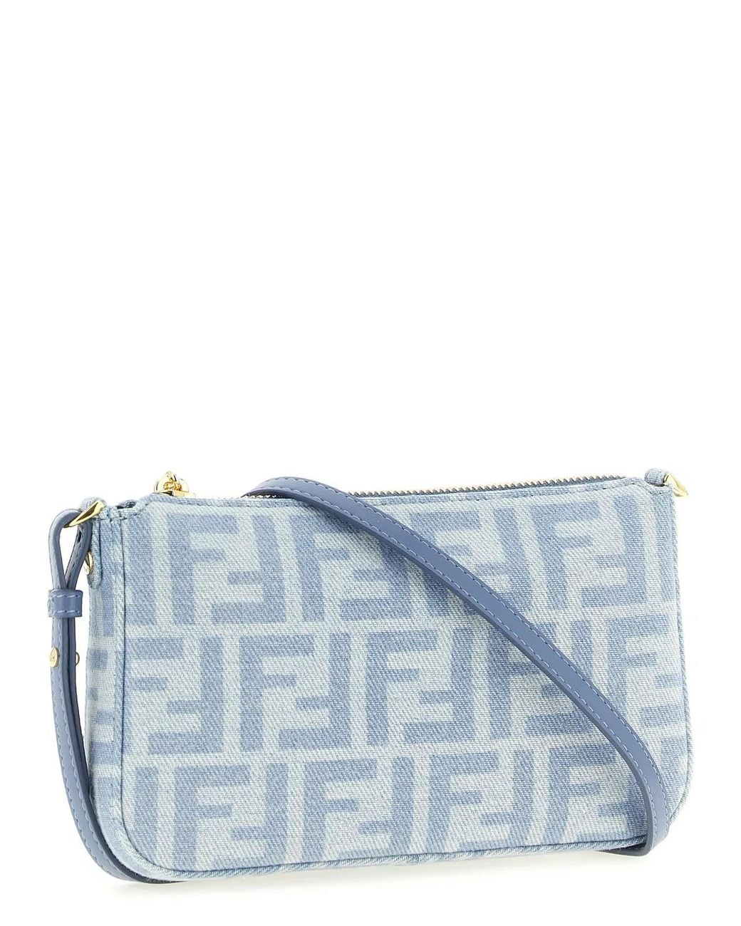 Fendi Blue 'Baguette' Pouch