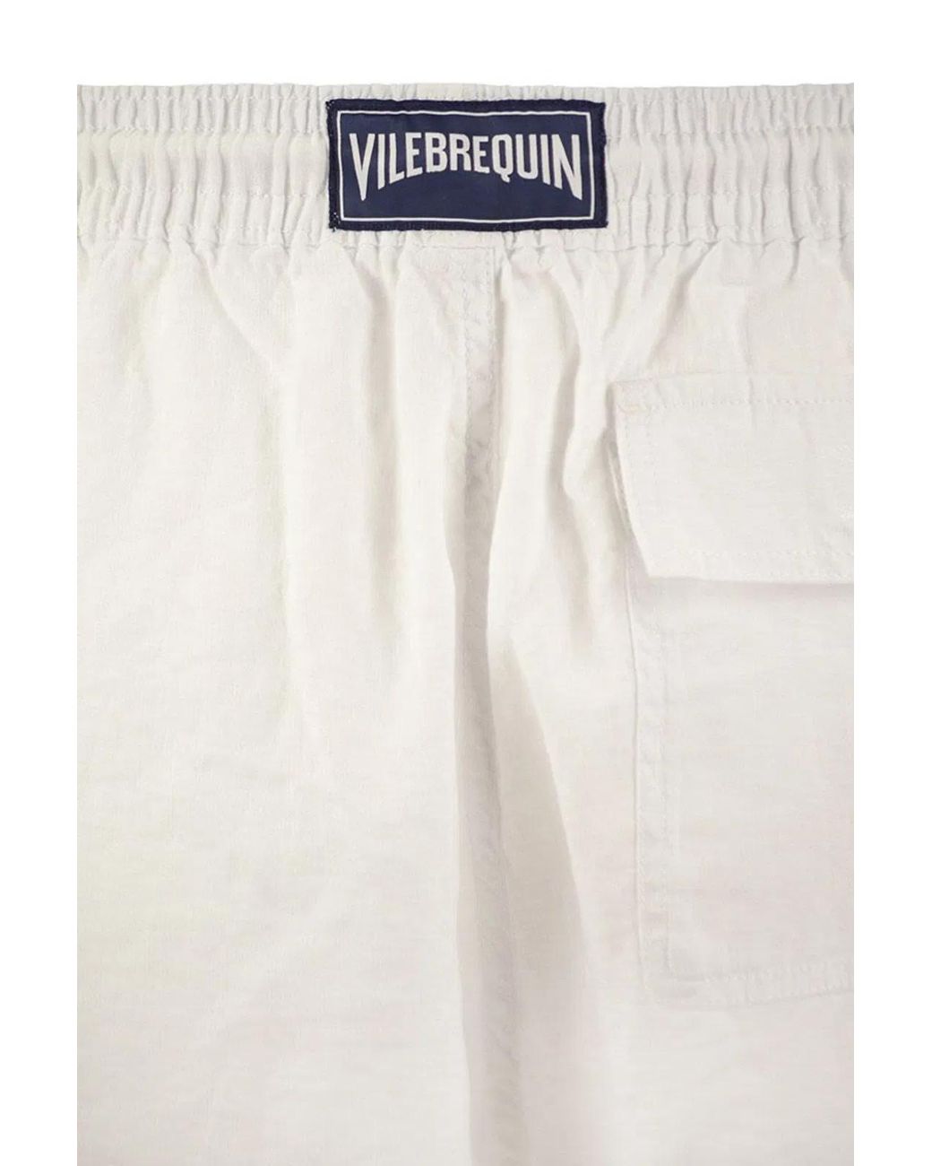 Vilebrequin White Linen Cargo Bermuda Shorts for men