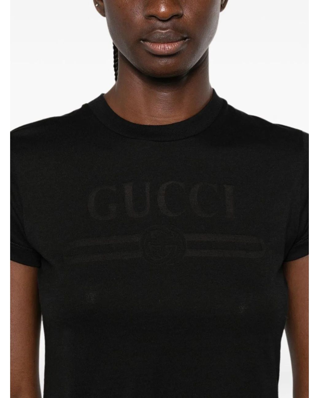 Gucci Black Cotton Blend T-Shirt