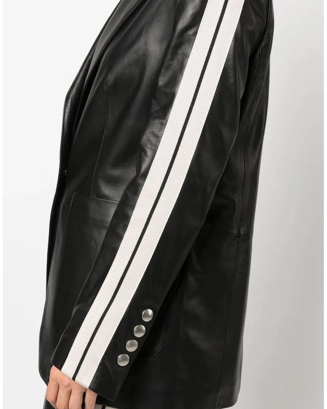 Palm Angels Black Leather Track Blazer