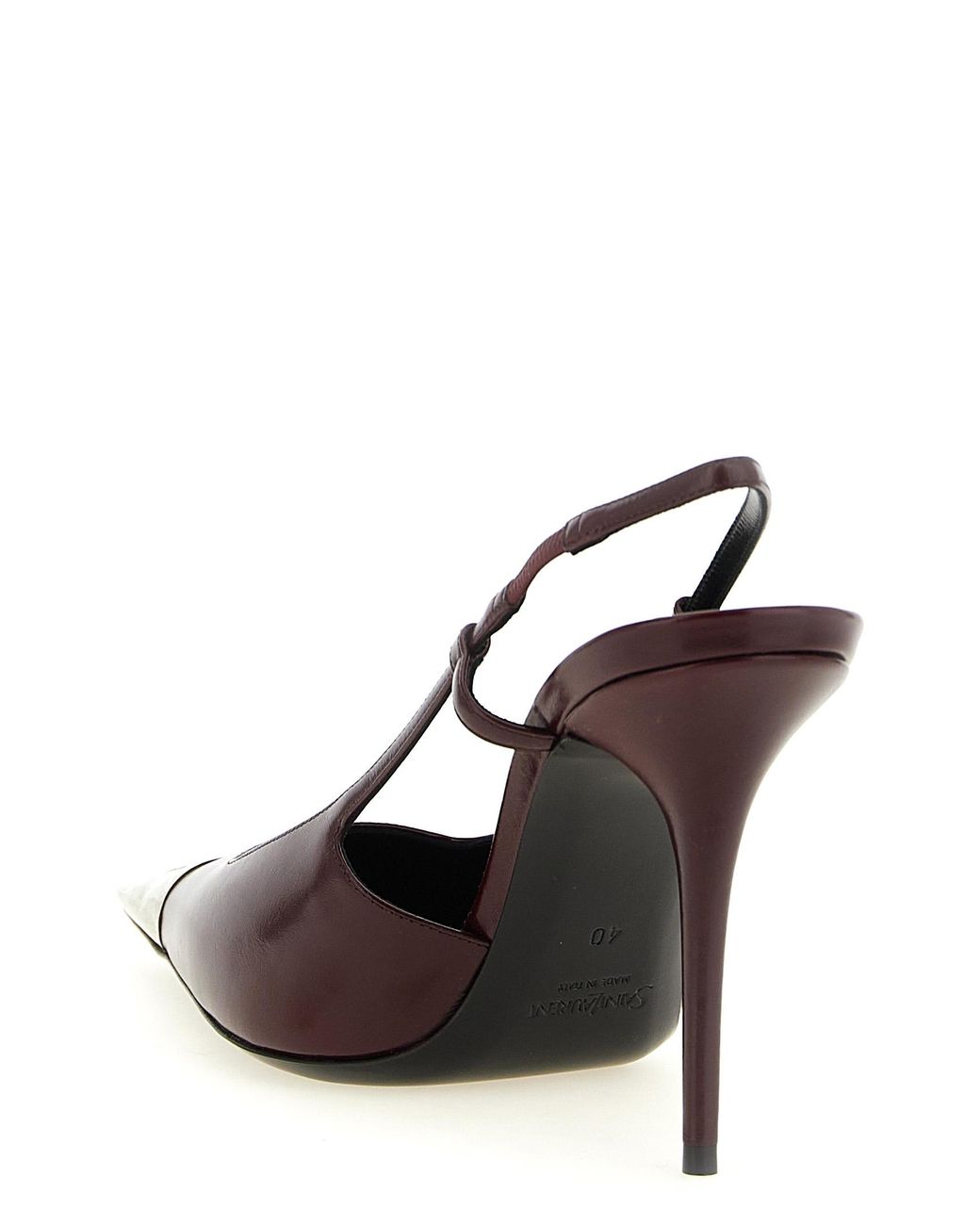 Saint Laurent Brown 'Jeanne' Slingback