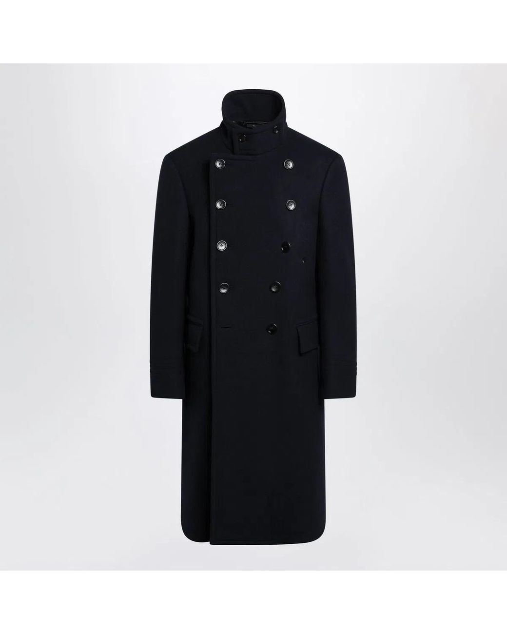 Tom Ford Black Double-Breasted Buttoned Coat for men